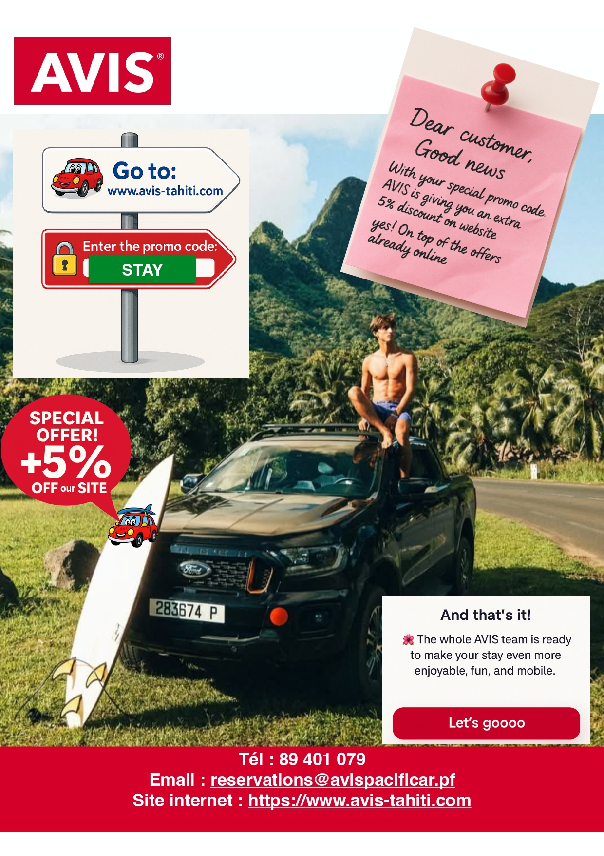 Offre spéciale AVIS avec code promo STAY